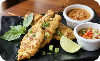 Chicken satay skewers