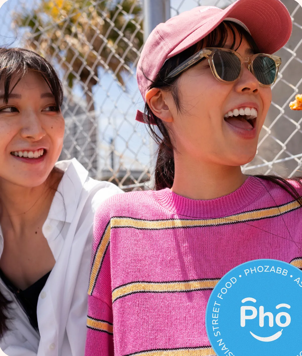 Happy customers enjoying Pho Zabb