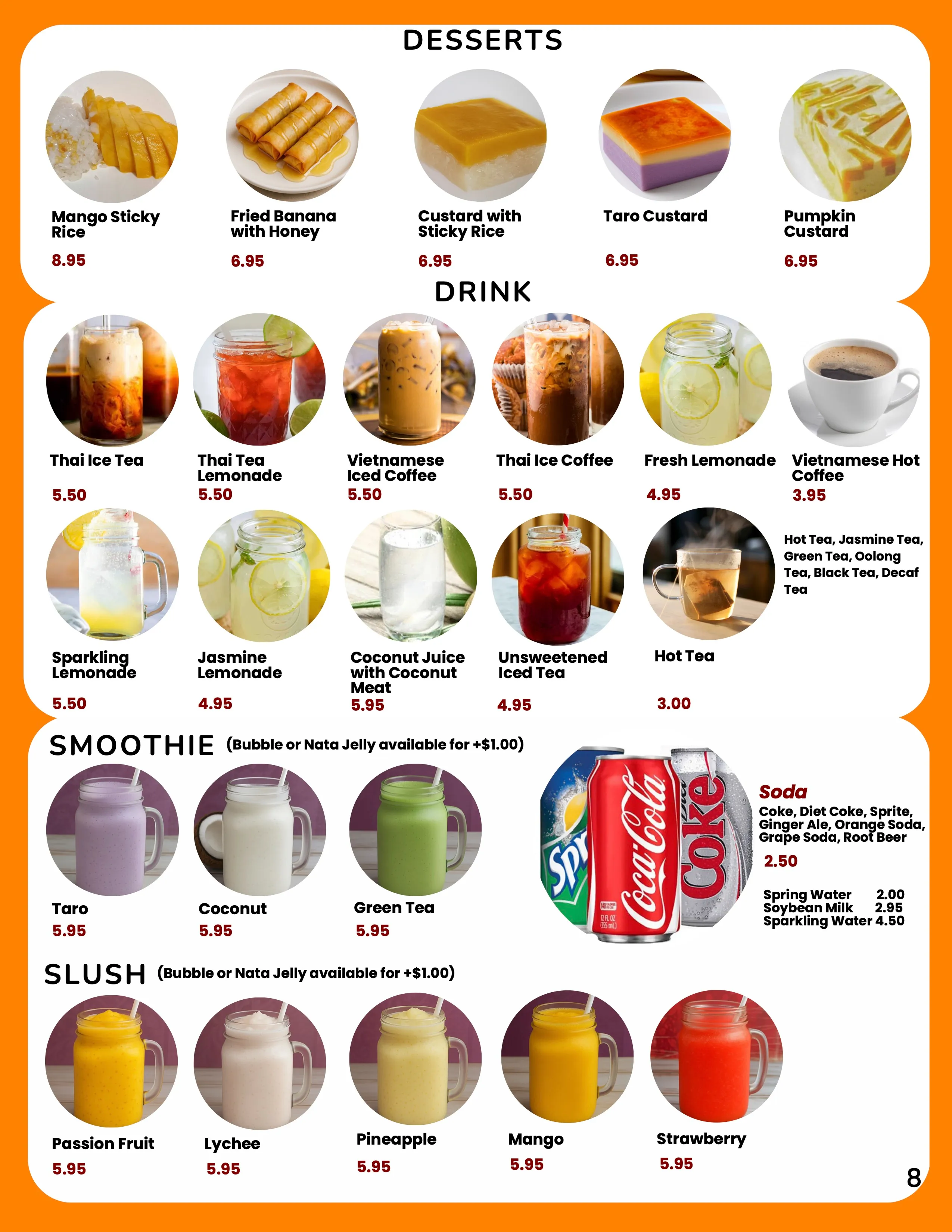DESSERTS, DRINK, SMOOTHIE, SLUSH
